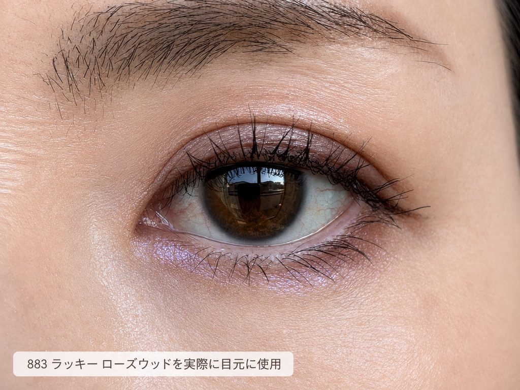 ディオールショウ サンク クルール 883 ラッキー ローズウッドを使用した目元の仕上がり